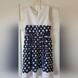 Blue and White Pokadot Dress
